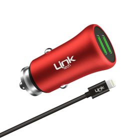 Linktech M582 12W 2.4A Metal Araç Şarj Aleti ve iPh Lightning Kablo Set