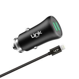 Linktech M582 12W 2.4A Metal Araç Şarj Aleti ve iPh Lightning Kablo Set