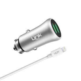 Linktech M582 12W 2.4A Metal Araç Şarj Aleti ve iPh Lightning Kablo Set