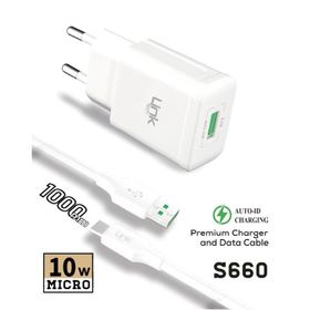 Linktech S660 Premium Beyaz 10W 2.1A Micro USB Otomatik Akıllı Şarj Aleti