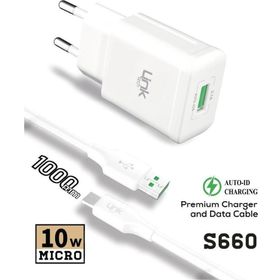 Linktech S660 Premium Beyaz 10W 2.1A Micro USB Otomatik Akıllı Şarj Aleti