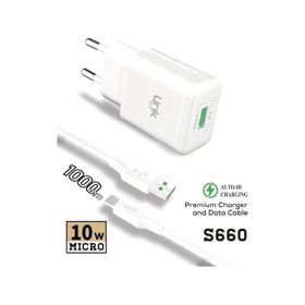 Linktech S660 Premium Beyaz 10W 2.1A Micro USB Otomatik Akıllı Şarj Aleti