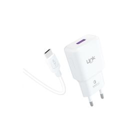 Linktech T443E QC 3.0A Strong 18W Şarj Aleti ve Type-C USB Kablo Seti