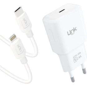Linktech T447E Strong Eco 12W Type-C Şarj Aleti ve Type-C To Lightning Kablo Set