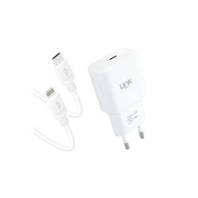 Linktech T447E Strong Eco 12W Type-C Şarj Aleti ve Type-C To Lightning Kablo Set