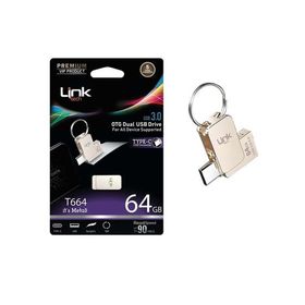 Linktech T664 Premium Dual 90MB/S 64 GB Type-C OTG USB Hafıza Flash Bellek