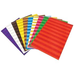 Lino 10 Renk 20x30 Cm Simli Çizgi Desenli Kağıt