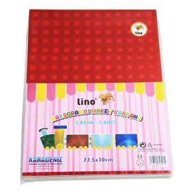 Lino 2929J-H 22.5x30 cm Hologramlı 5 Renk 5'li Maket Kartonu
