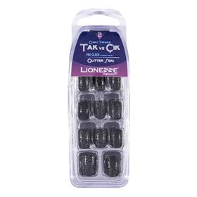 Lionesse 4432 Siyah Simli Glitter Seri Takma Tırnak