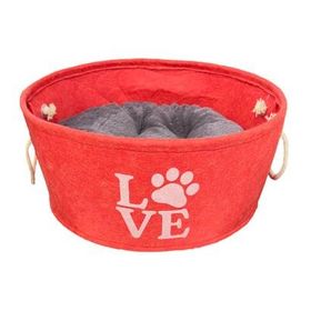 LionPets Keçe 55 cm Kırmızı Kedi ve Köpek Yatağı