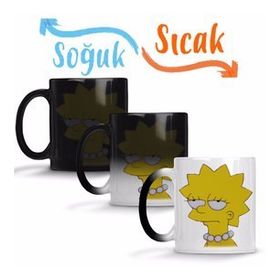 Lisa Simpson Entediada Sihirli Porselen Kupa