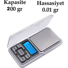 Lisinya Dijital Hassas Elektronik Kuyumcu 200 gr / 0.01 gr Cep Terazisi Tartı