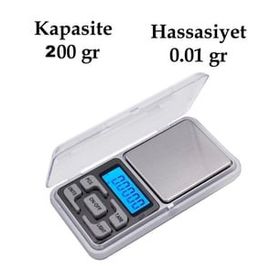 Lisinya Dijital Hassas Elektronik Kuyumcu 200 gr / 0.01 gr Cep Terazisi Tartı