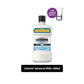 Listerine Advanced White Hafif Tat Alkolsüz 1000 ml Ağız Bakım Suyu