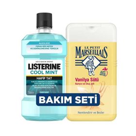 Listerine Cool Mint Ağız Bakım Suyu 250 ml+Le Petit Marseillais Vanilya Sütü Duş Jeli 250 ml