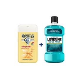 Listerine Cool Mint Ağız Bakım Suyu 250 ml+Le Petit Marseillais Vanilya Sütü Duş Jeli 250 ml