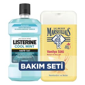 Listerine Cool Mint Ağız Bakım Suyu 250 ml+Le Petit Marseillais Vanilya Sütü Duş Jeli 250 ml