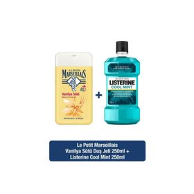 Listerine Cool Mint Ağız Bakım Suyu 250 ml+Le Petit Marseillais Vanilya Sütü Duş Jeli 250 ml