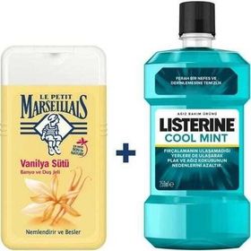 Listerine Cool Mint Ağız Bakım Suyu 250 ml+Le Petit Marseillais Vanilya Sütü Duş Jeli 250 ml