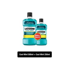 Listerine Cool Mint Hafif Tat 500 ml +250 ml Ağız Bakım Suyu