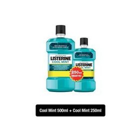 Listerine Cool Mint Hafif Tat 500 ml +250 ml Ağız Bakım Suyu