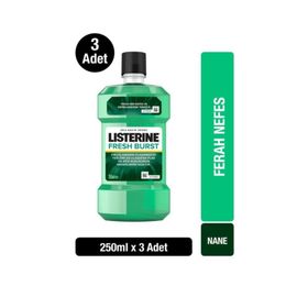 Listerine Fresh Burst Ferah Nane 3x250 ml Ağız Bakım Suyu