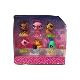 Littlest Pet Shop Neşeli Minişler 6'lı Miniş Ailesi Pet Star Pembe Kuşlu Set Oyuncak