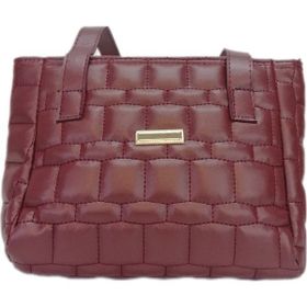 Liva 2368 Kapitoneli Orta Boy Bordo Kadın El Omuz Çantası