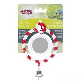 Living World Zilli Aynalı Kırmızı Halka Kuş Oyuncağı
