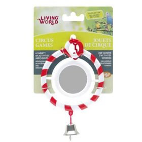 Living World Zilli Aynalı Kırmızı Halka Kuş Oyuncağı
