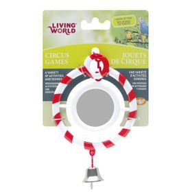 Living World Zilli Aynalı Kırmızı Halka Kuş Oyuncağı