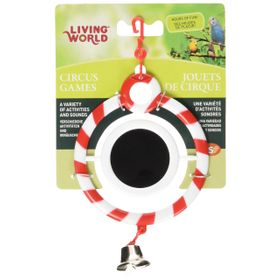 Living World Zilli Aynalı Kırmızı Halka Kuş Oyuncağı
