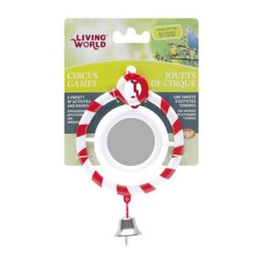 Living World Zilli Aynalı Kırmızı Halka Kuş Oyuncağı