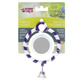 Living World Zilli Aynalı Mor Halka Kuş Oyuncağı