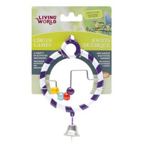 Living World Zilli Boncuklu Mor Halka Kuş Oyuncağı