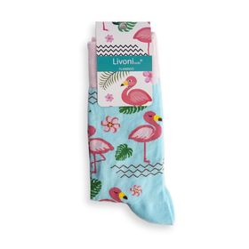 Livoni Cotton Regular Socks With Colorful and Fun Designs Fluffy Panda Unisex Çorap