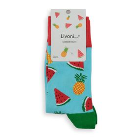 Livoni Cotton Regular Socks With Colorful and Fun Designs Fluffy Panda Unisex Çorap