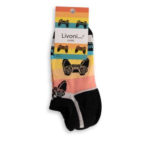 Livoni Cotton Sneaker Socks With Colorful and Fun Designs Apples Low Socks Unisex Çorap