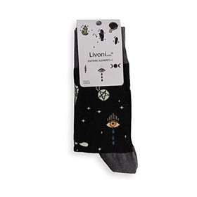 Livoni Unisex Cotton Regular Socks with Colorful and Fun Designs 35-38 Esoteric Elements- Regular Socks