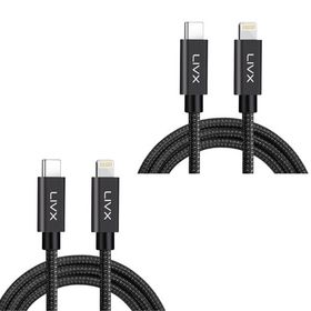 LivX BLT-03-2 Horizontal İkili Paket 20W Type C to Lightning 3 Metre iPhone iPad Uyumlu Hızlı Şarj ve Data Kablosu