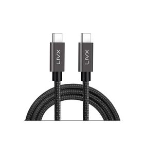 LivX Force 100 W USB-C to USB-C 3.1 Gen2 10 Gbps 4K 60 Hz 2 mt Örgülü Hızlı Şarj Data ve Görüntü Kablosu
