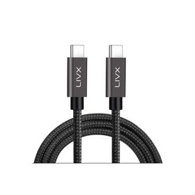 LivX Force GN-02 100W Usb-C to Usb-C 3.1 Gen2 10Gbps 4K 60Hz 2 Metre Örgülü Hızlı Şarj Data ve Görüntü Kablosu