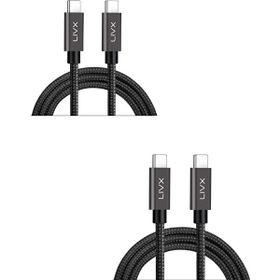 LivX Force GN-02 100W Usb-C to Usb-C 3.1 Gen2 10Gbps 4K 60Hz 2 Metre Örgülü Hızlı Şarj Data ve Görüntü Kablosu