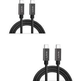 LivX GN-03-2 Force 100W Usb-C to Usb-C 3.1 Gen2 10 Gbps 4K 60Hz 3 Metre Örgülü Hızlı Şarj Data ve Görüntü Kablosu