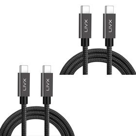 LivX İkili Paket Solid 100W 5A Type C to Type C PD 2.0 5 Gbps Space Gray 2 Metre Hızlı Şarj ve Data Kablosu