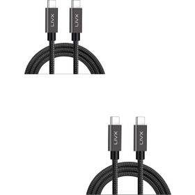 LivX İkili Paket Solid 100W 5A Type C to Type C PD 2.0 5 Gbps Space Gray 2 Metre Hızlı Şarj ve Data Kablosu