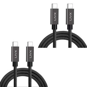 LivX İkili Paket Solid 100W 5A Type C to Type C PD 2.0 5 Gbps Space Gray 2 Metre Hızlı Şarj ve Data Kablosu