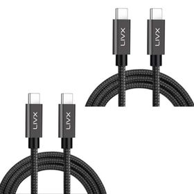 LivX İkili Paket Solid 100W 5A Type C to Type C PD 2.0 5 Gbps Space Gray 2 Metre Hızlı Şarj ve Data Kablosu