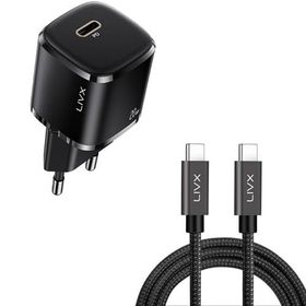 LivX Rapid 20 W USB-C Mini PD Hızlı Şarj Cihazı Güç Adaptörü ve 1 mt Hızlı Şarj ve Data Kablosu