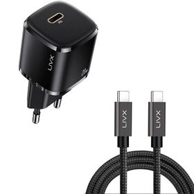 LivX Rapid 20W USB-C Mini PD Hızlı Şarj Cihazı Güç Adaptörü ve 50 cm Hızlı Şarj ve Data Kablosu